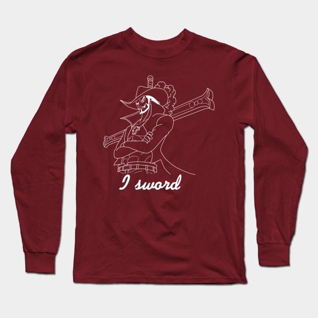 Dracule Mihawk - I sword (white) Long Sleeve T-Shirt by AnyMEmdq